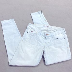Hollister Light Bluish Five Pockets Cropped Ankle Zipper Skinny Jeans Size 3 W26